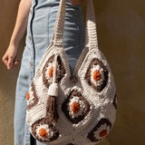 Bali Bag Shopper - White / Brown / Rust