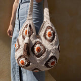 Bali Bag Shopper - White / Brown / Rust