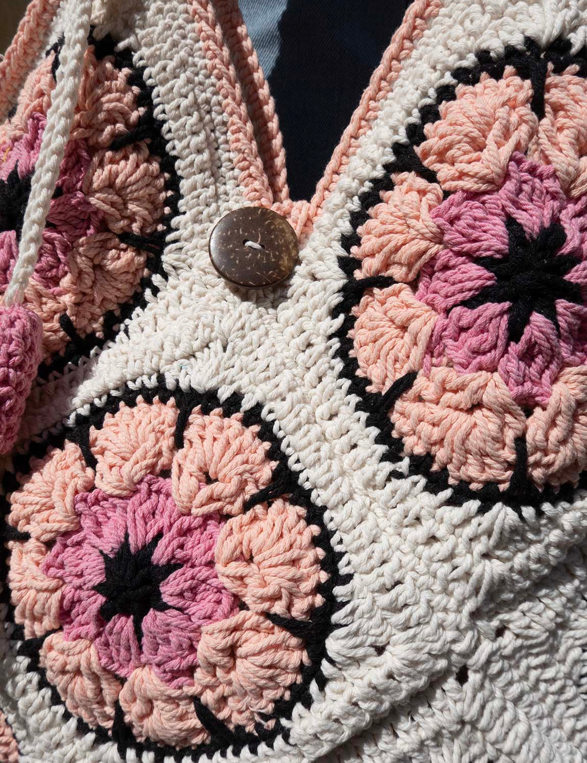 Bali Bag Shopper - White / Pink / Peach