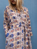 Silky Flower Kimono - Blue