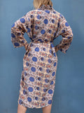 Silky Flower Kimono - Blue