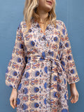 Silky Flower Kimono - Blue