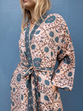 Silky Flower Kimono - Petrol