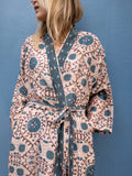 Silky Flower Kimono - Petrol