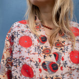 Silky Flower Kimono - Red