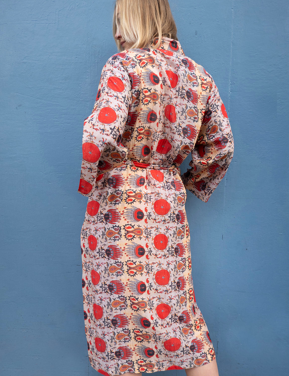Silky Flower Kimono - Rød