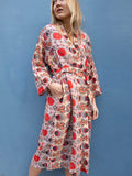 Silky Flower Kimono - Rød