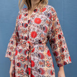 Silky Flower Kimono - Red