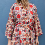 Silky Flower Kimono - Red