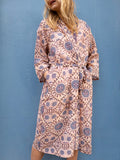 Silky Flower Kimono - Soft Rose/Blue