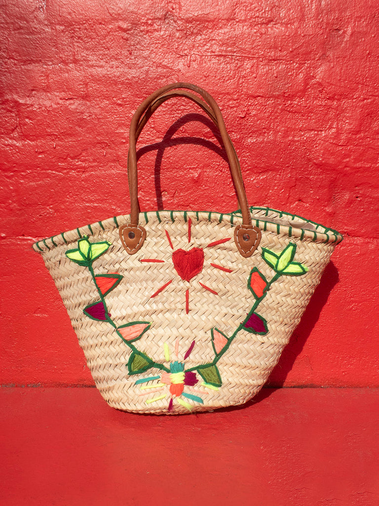 Straw Bag #5 - Flagline Shiny Heart