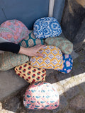 Moon Pouch Blockprint S - Blue