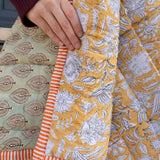 Quilted baby blanket - Mint/Yellow