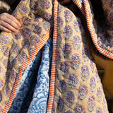 Quilted Blanket - Mustard / Porcelain