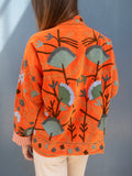 Velvet Suzani Jacket - Orange