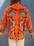 Velvet Suzani Jacket - Orange
