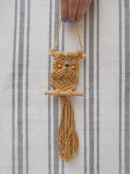 Macrame Owl Yellow