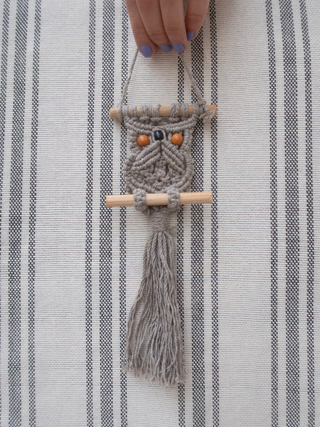 Macrame Owl Grey
