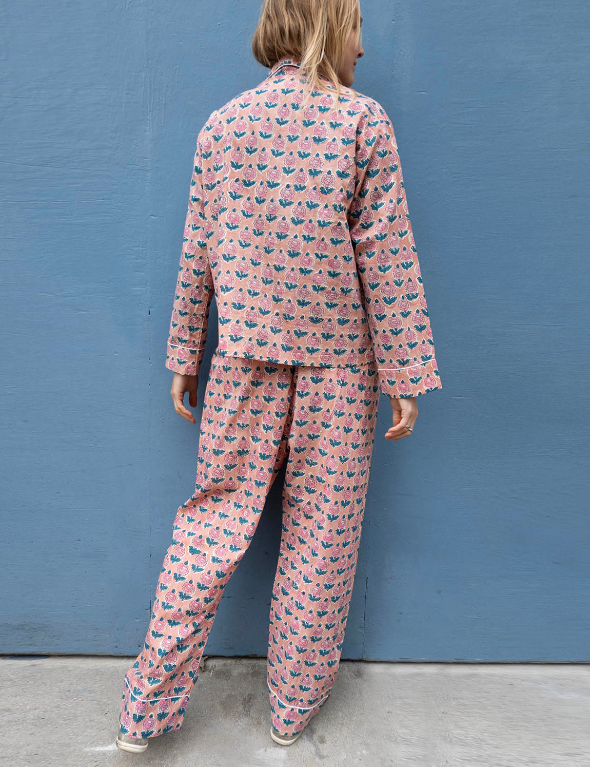Pajamas Blockprint - Peach Pink