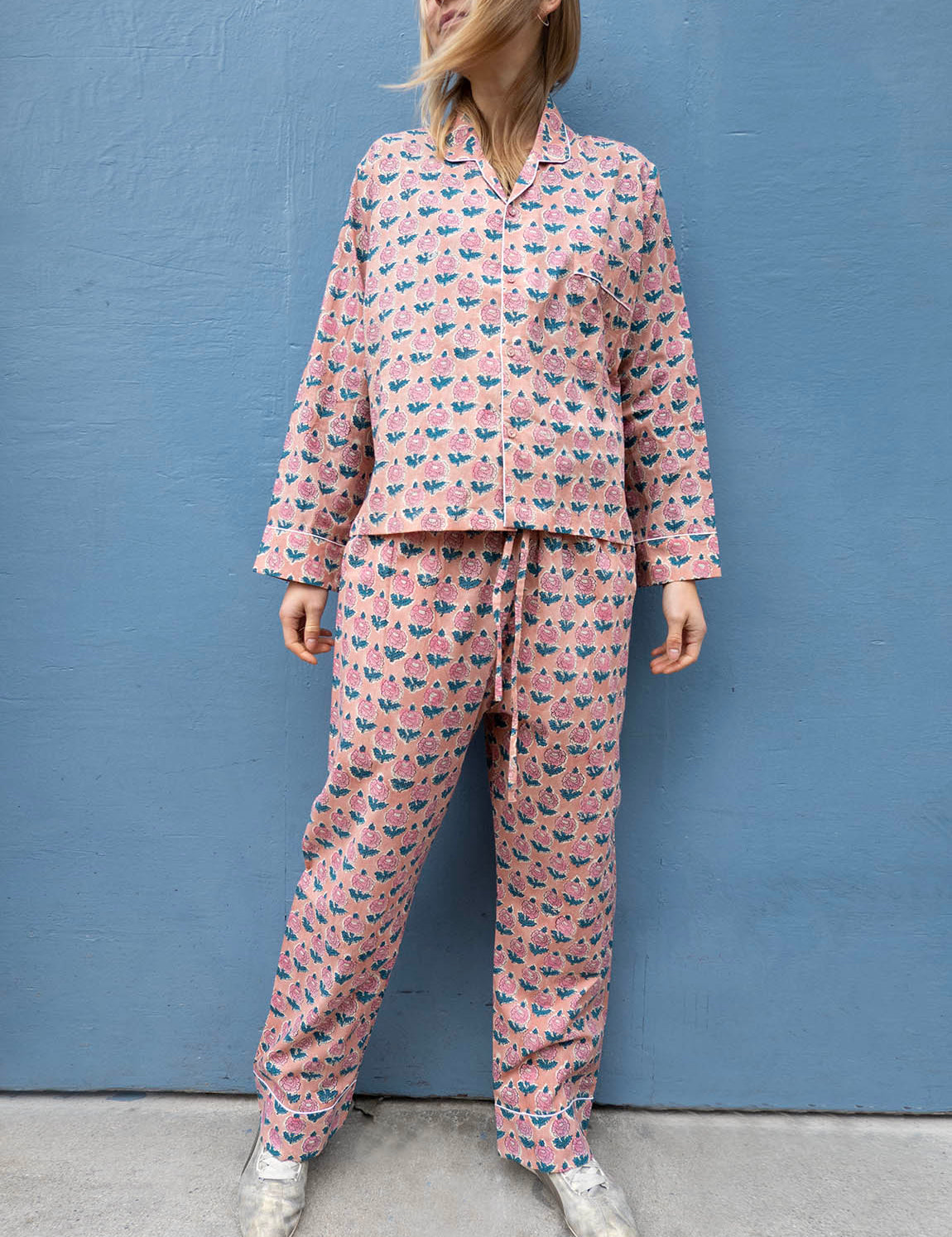 Pajamas Blockprint - Peach Pink