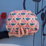 Moon Pouch Blockprint M- Peach Pink