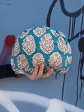 Moon Pouch Blockprint S - Blue