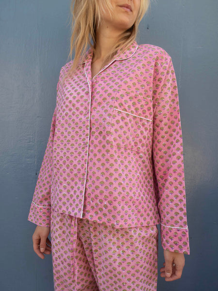 Pyjamas Blockprint - Pink Sorbet