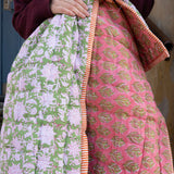 Quilted baby blanket - Pink/Green