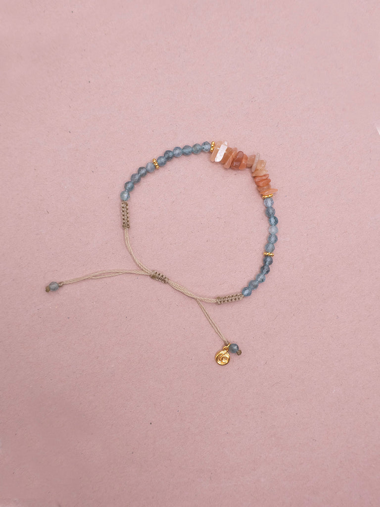 Mineral Bracelet Uncut - Pink Moonstone