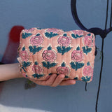 Pouch Blockprint S - Peach Pink