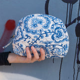 Moon Pouch Blockprint M - Porcelain