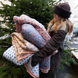 Quilted Blanket - Mustard / Porcelain