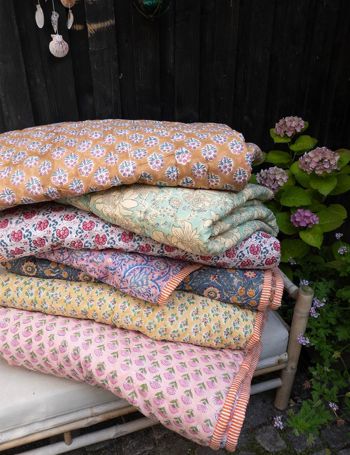 Quilted blanket – 03 Sea Moss / Warm Mocha