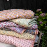 Quilted blanket – 03 Sea Moss / Warm Mocha