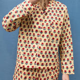 Pyjamas Blockprint - Red Flower