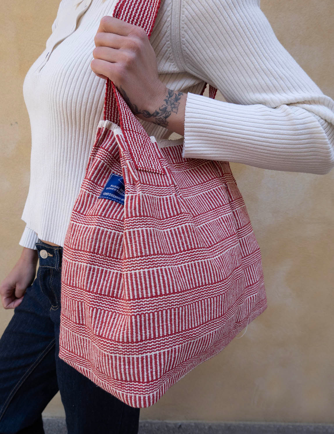 Nepal Stripe Bag - Red/White