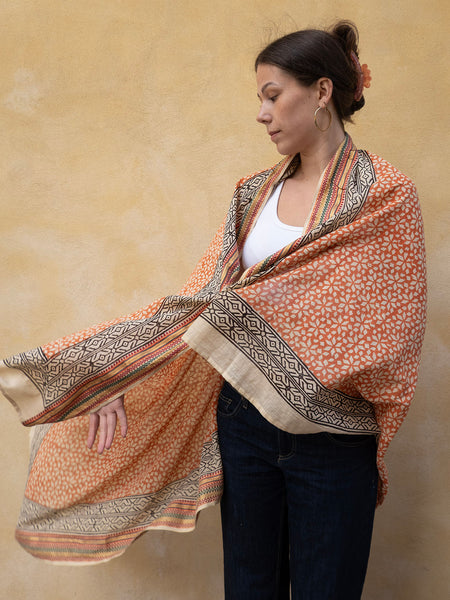 Bagru Scarf - Rust