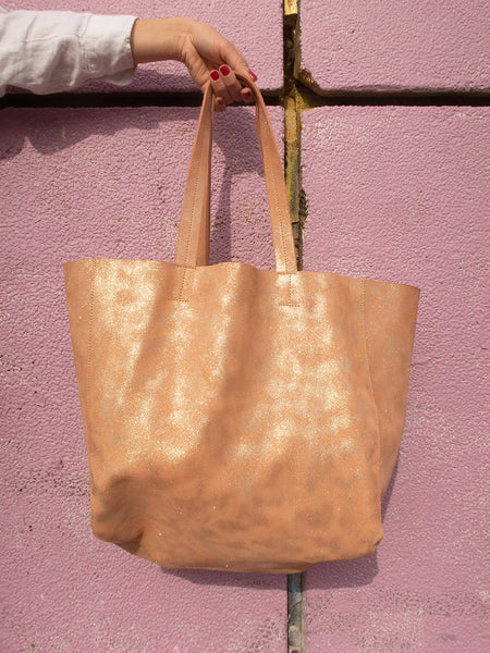 Suede Shopper Behind Marrakech - Rose Gold