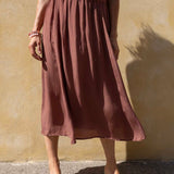 Summer Skirt - 105 Brown with Dots
