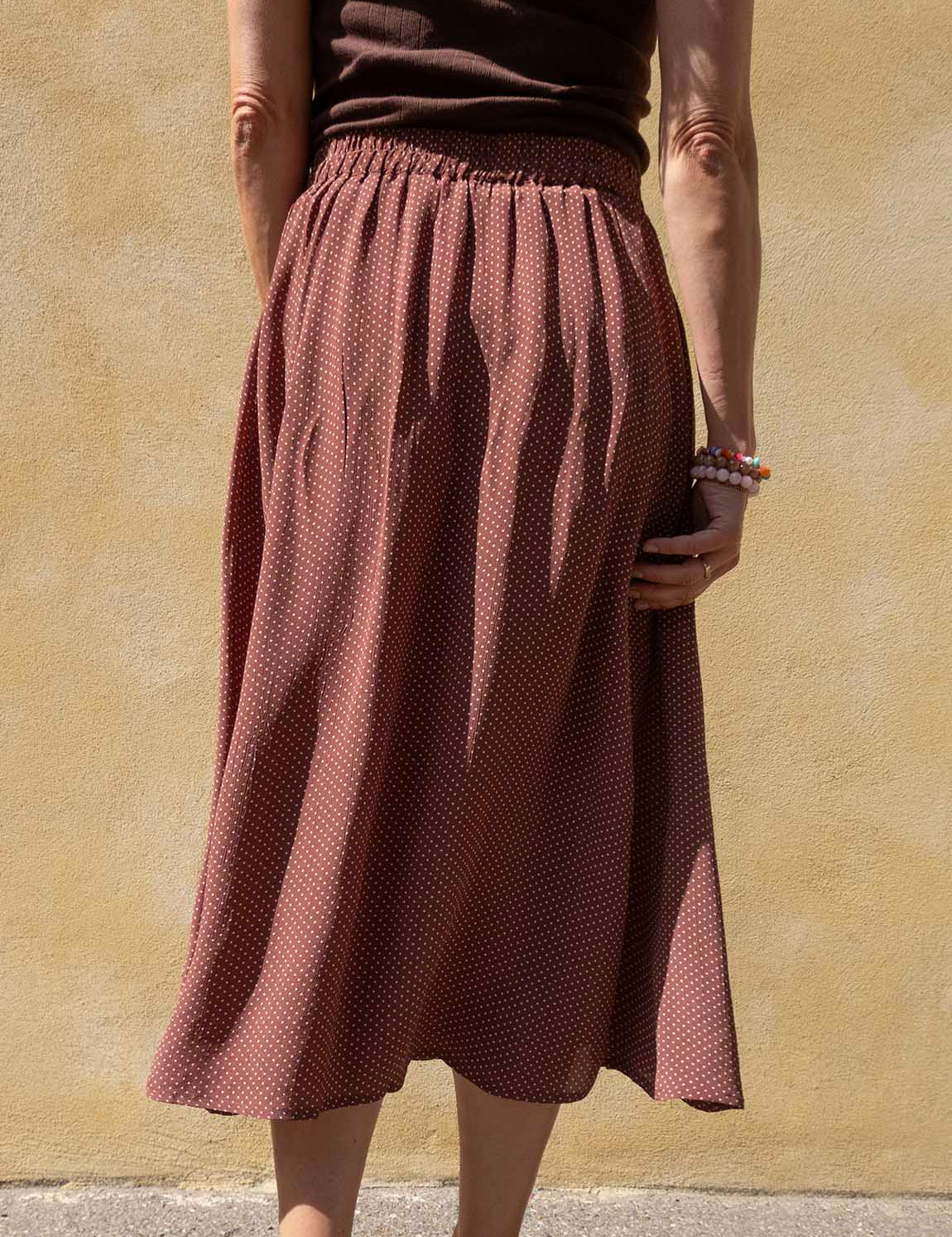 Summer Skirt - 105 Brown with Dots