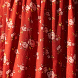 Summer Skirt - 109 Dark Red with Flowers