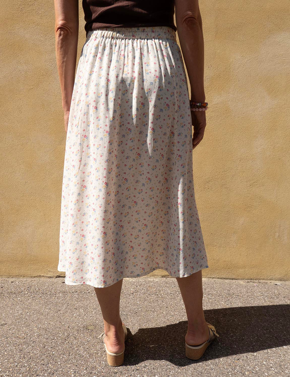 Summer Skirt - 110 White with Flowers