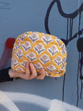Moon Pouch Blockprint S - Blue