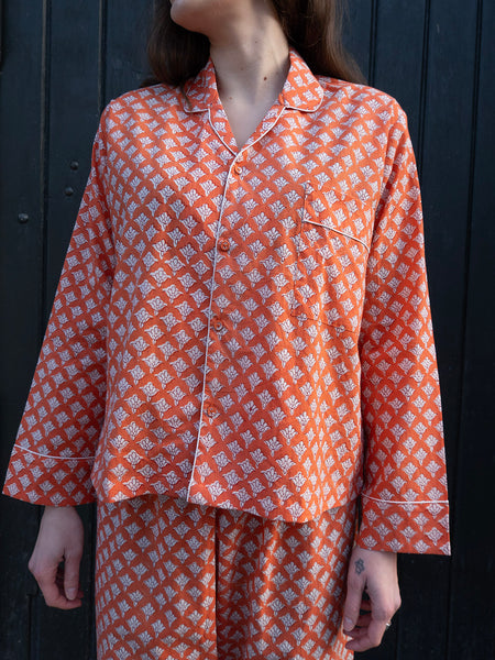 Pyjamas Blockprint - Tangerine
