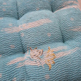 Indian Kantha seat cushion - Turquoise
