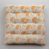 Indian Kantha seat cushion - Orange Floral