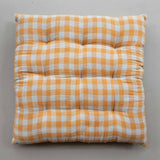 Indian Kantha seat cushion - Yellow & White Check
