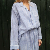 Pyjamas Blockprint - Blue Stripe