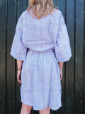 Kimono Blockprint Blue Stripe