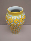 Blue Pottery Vase Yellow